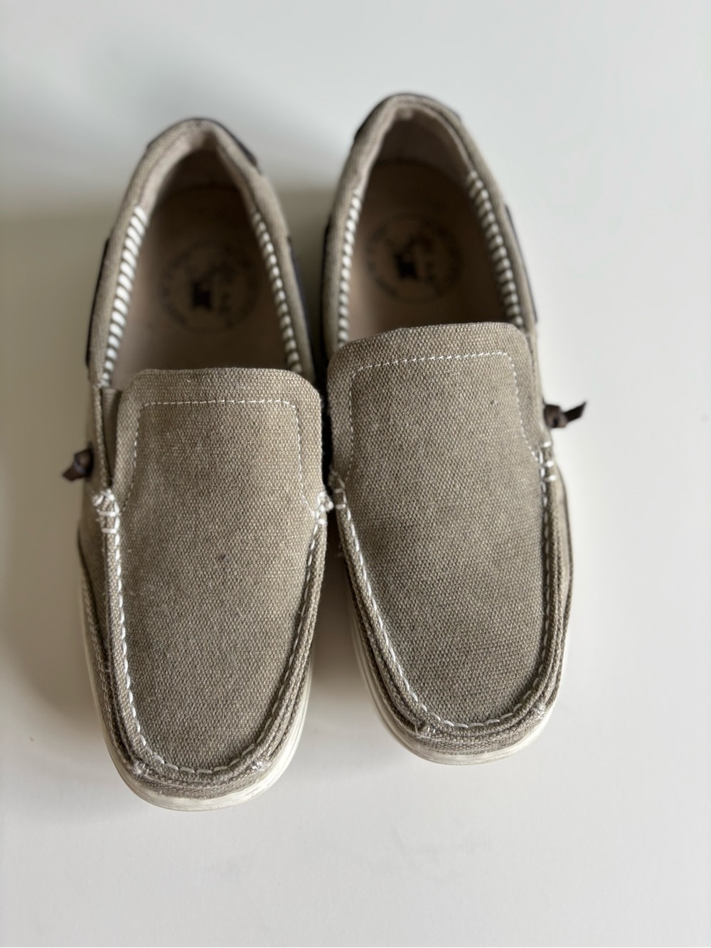Margaritaville Men's Casual Slip-On Canvas Loafers in Taupe US Size 8.5